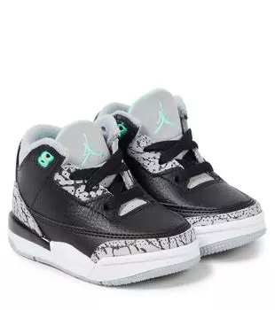 Кожаные кроссовки Baby Air Jordan 3 Retro Nike, черный