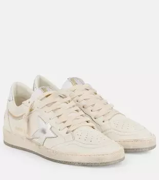 Кожаные кроссовки Ball Star Golden Goose, Optic White/Silver