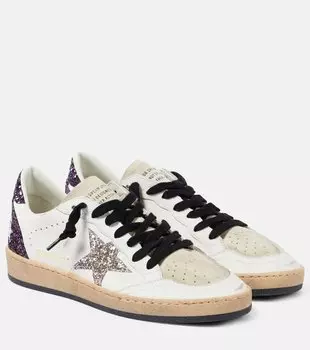 Кожаные кроссовки Ball Star Golden Goose, White/Eggnog/Cabernet