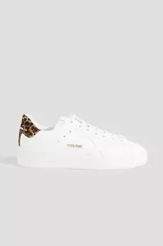 Кожаные кроссовки Ball Star с отделкой из телячьей шерсти и прострочкой GOLDEN GOOSE, белый