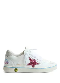 Кожаные кроссовки Ballstar для девочек Golden Goose, белый