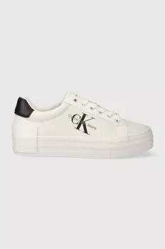 Кожаные кроссовки BOLD VULC FLATFORM LACEUP LTH WN Calvin Klein Jeans, белый