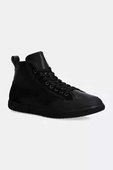 Кожаные кроссовки Calvin Klein HIGH TOP LACE UP, черный