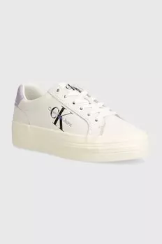 Кожаные кроссовки Calvin Klein Jeans VULC FLATFORM LACEUP LTH, белый