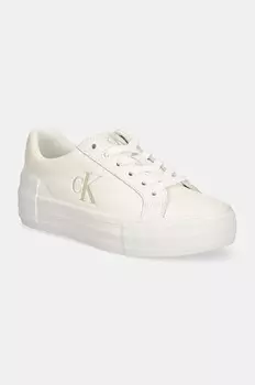 Кожаные кроссовки Calvin Klein Jeans VULC FLATFORM LOW MG LTH, белый