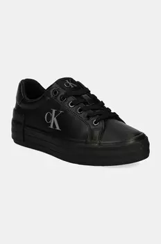 Кожаные кроссовки Calvin Klein Jeans VULC FLATFORM LOW MG LTH, черный