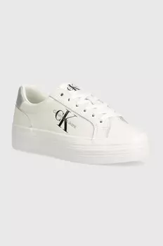 Кожаные кроссовки Calvin Klein Jeans VULC FLATFORM LACEUP LTH, белый