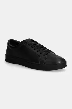 Кожаные кроссовки Calvin Klein LOW TOP LACE UP, черный
