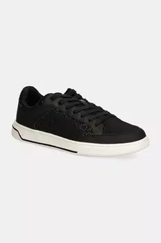 Кожаные кроссовки Calvin Klein LOW TOP LACE UP REPR MONO, черный