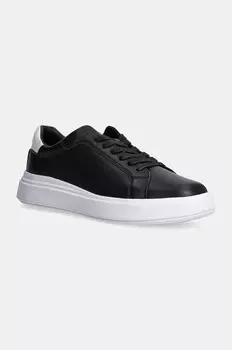 Кожаные кроссовки Calvin Klein LOW TOP LACE UP LTH, черный