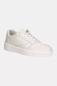 Кожаные кроссовки Calvin Klein LOW TOP LACE UP BSKT LTH, белый