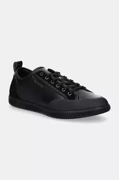 Кожаные кроссовки Calvin Klein LOW TOP LACE UP, черный