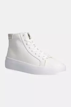 Кожаные кроссовки Calvin Klein VULC HIGH TOP LTH, белый