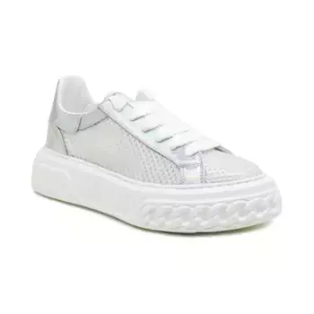 Кожаные кроссовки Casadei, серебряный
