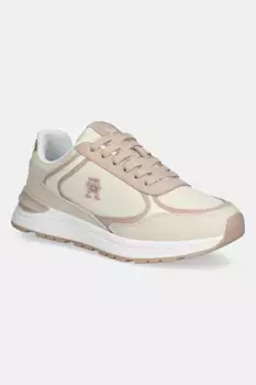 Кожаные кроссовки CASUAL FASHION RUNNER LTHR Tommy Hilfiger, бежевый