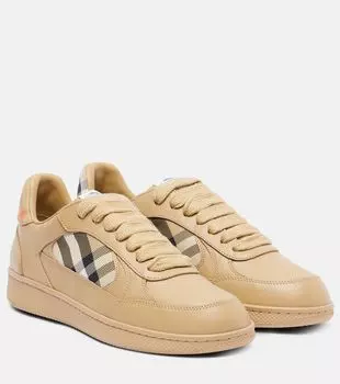 Кожаные кроссовки Check Burberry, Sand/Sand Ip Check
