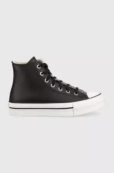 Кожаные кроссовки Chuck Taylor All Star EVA Lift Converse, черный