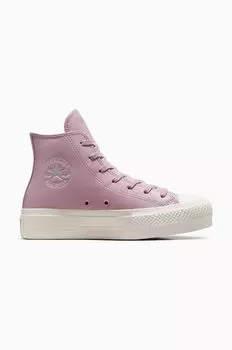 Кожаные кроссовки Chuck Taylor All Star Lift Converse, фиолетовый