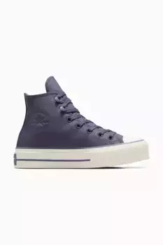 Кожаные кроссовки Chuck Taylor All Star Lift Converse, фиолетовый