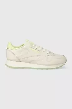 Кожаные кроссовки CLASSIC LEATHER Reebok, белый