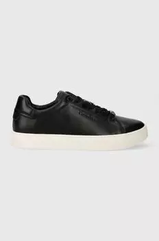 Кожаные кроссовки CLEAN CUPSOLE LACE UP Calvin Klein, черный