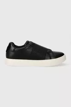 Кожаные кроссовки CLEAN CUPSOLE SLIP ON Calvin Klein, черный