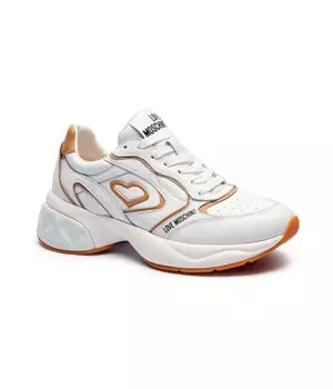 Кожаные кроссовки crystal60 Love Moschino, белый