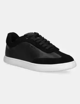 Кожаные кроссовки CUPSOLE LACE UP - LTH SUE MIX Calvin Klein, черный