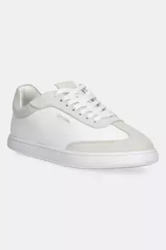 Кожаные кроссовки CUPSOLE LACE UP - LTH SUE MIX Calvin Klein, белый