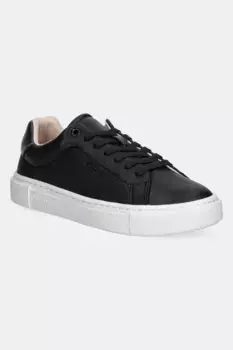 Кожаные кроссовки CUPSOLE LACE UP W/ML - LTH Calvin Klein, черный