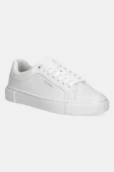 Кожаные кроссовки CUPSOLE LACE UP - WOVEN LTH Calvin Klein, белый