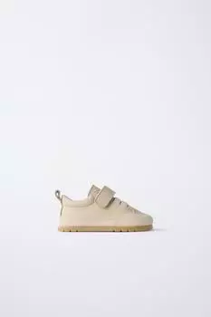 Кожаные кроссовки для босоножек ZARA, цвет Sand Brown