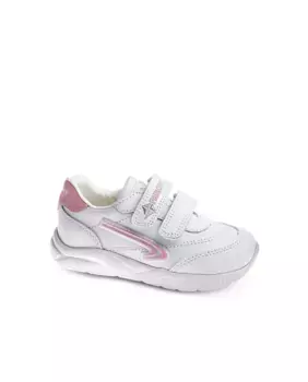 Кожаные кроссовки для девочек на застежке-липучке Pablosky, розовый