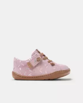 Кожаные кроссовки для девочек Peu Cami на шнурках Camper, цвет Rosa