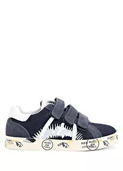 Кожаные кроссовки для мальчика из кожи Premiata, синий