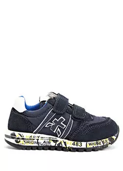 Кожаные кроссовки для мальчика из кожи Premiata, синий