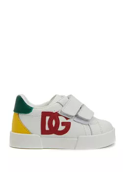 Кожаные кроссовки для мальчиков с цветными блоками и логотипом Dolce&Gabbana
