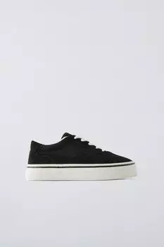 Кожаные кроссовки для скейта ZARA, черный