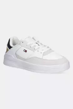 Кожаные кроссовки ESSENT BASKET SNEAKER METALLIC Tommy Hilfiger, белый