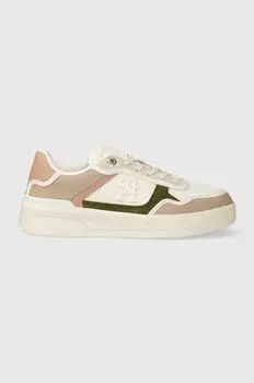 Кожаные кроссовки ESSENTIAL BASKET SNEAKER Tommy Hilfiger, бежевый