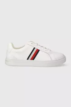 Кожаные кроссовки ESSENTIAL COURT SNEAKER STRIPES Tommy Hilfiger, белый