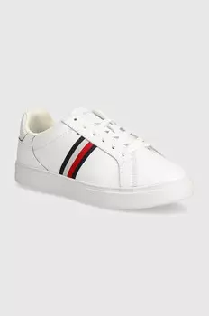 Кожаные кроссовки ESSENTIAL COURT SNEAKER STRIPES Tommy Hilfiger, белый