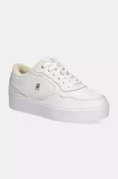 Кожаные кроссовки ESSENTIAL PLATFORM SNEAKER FUR Tommy Hilfiger, белый