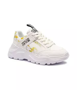 Кожаные кроссовки фундамент спидтрек Versace Jeans Couture, белый