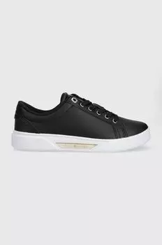 Кожаные кроссовки GOLDEN HW COURT SNEAKER Tommy Hilfiger, черный