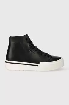 Кожаные кроссовки HIGH TOP LACE UP Calvin Klein, черный