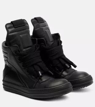 Кожаные кроссовки Jumbolace Geobasket Rick Owens, All Black