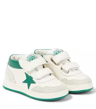 Кожаные кроссовки June Basket Golden Goose Kids, цвет white/ice/green