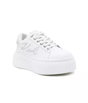 Кожаные кроссовки Karl Lagerfeld KREEPER LO Whipstitch Lo Lace, белый