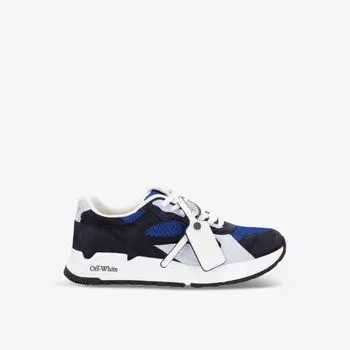 Кожаные кроссовки kick off с низким берцем и биркой Off-White, синий